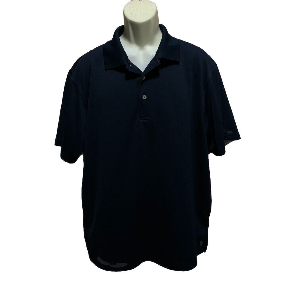 PGA‎ Tour Airflux Golf Polo Shirt Sz XL Navy Short Sleeve Collared Buttons